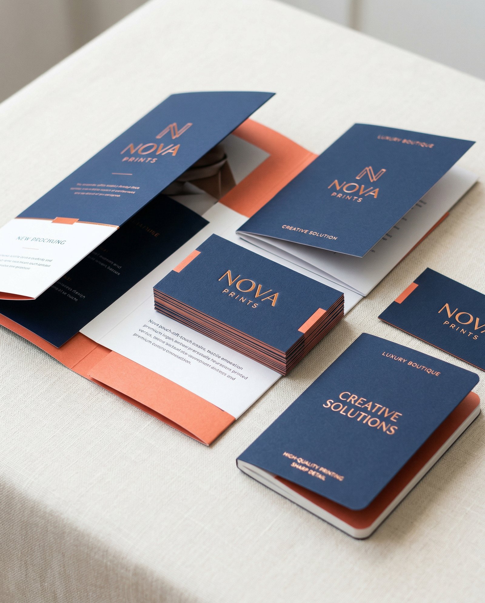 Luxe drukwerkset met visitekaartjes en brochures