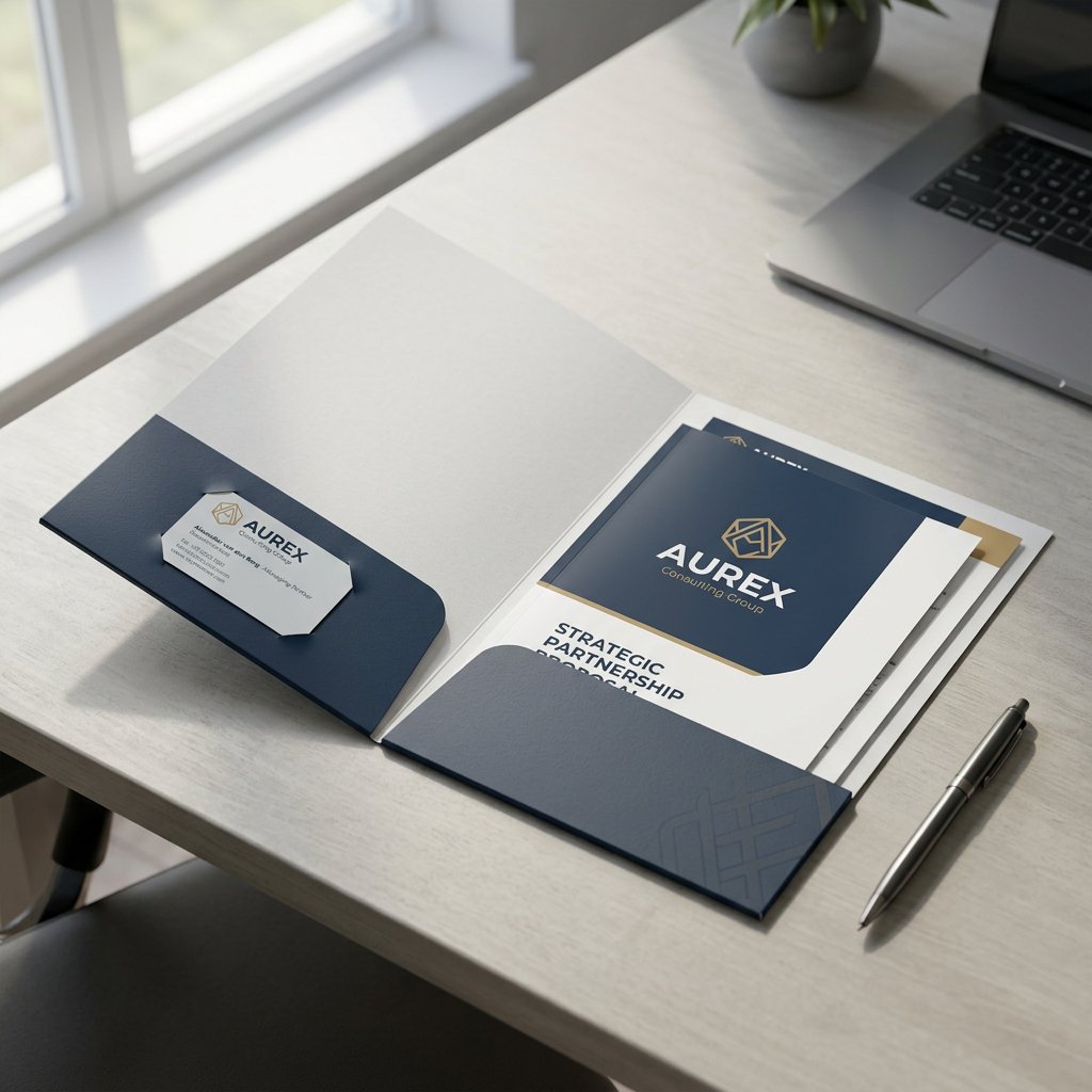 Presentatiemap met houder voor visitekaartje
